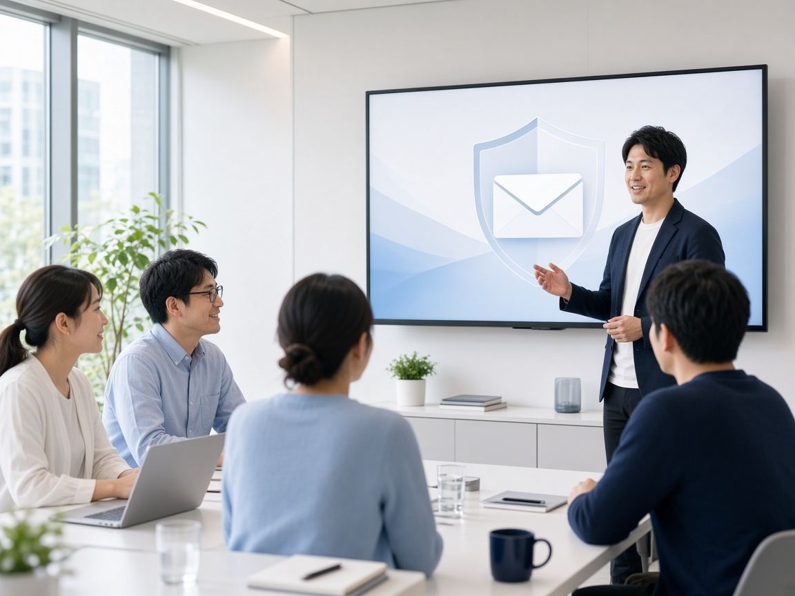A security awareness training session in an office